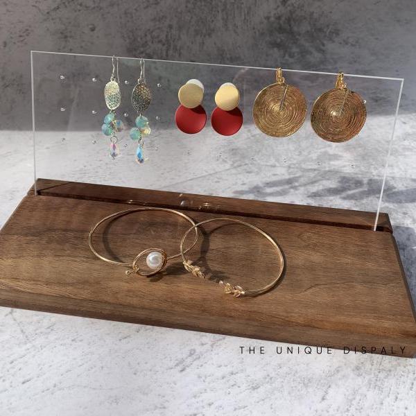 jewelry display, jewelry display stand, jewelry earring organizer, earrings stand, earring holder, jewelry holder, wood display stand, 717